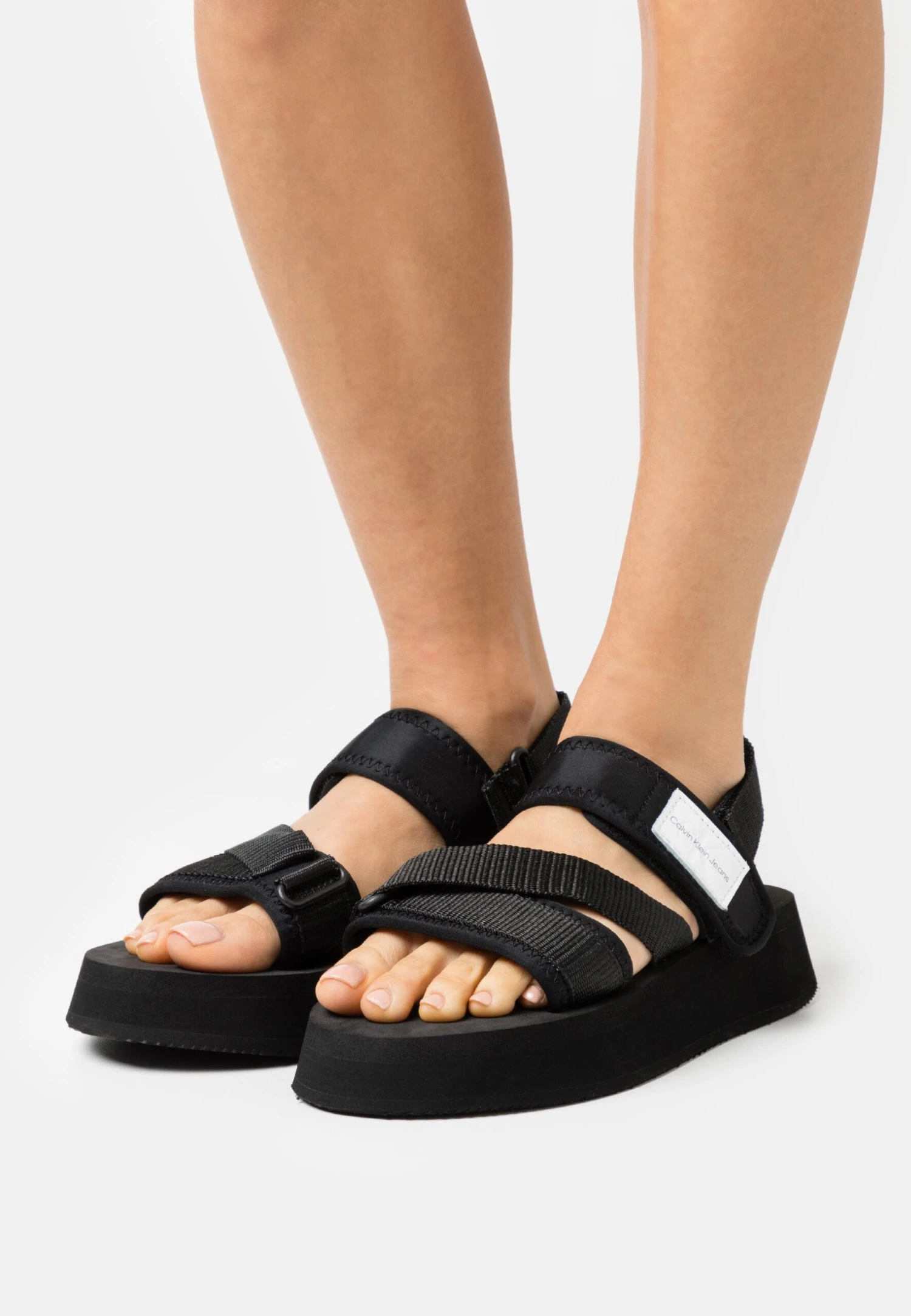 Calvin Klein Jeans Prefresato Badge - Sandalen Met Plateauzool - Black