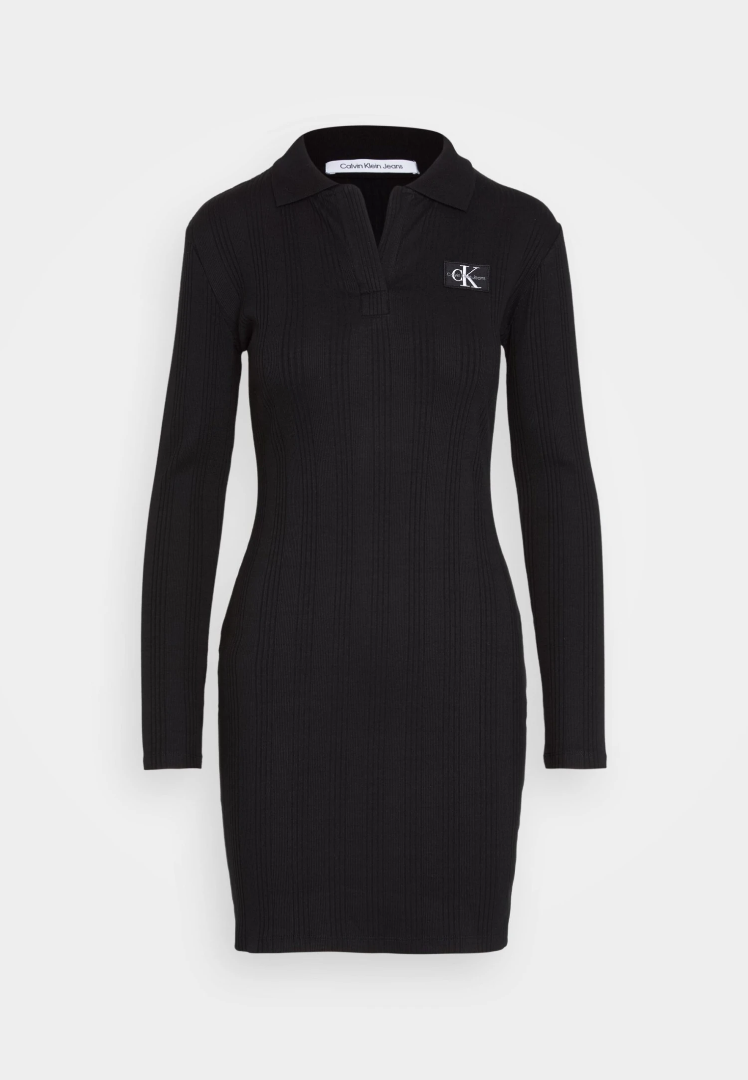 Calvin Klein Jeans Badge Collar Dress - Jerseyjurk - Black - Afbeelding 6