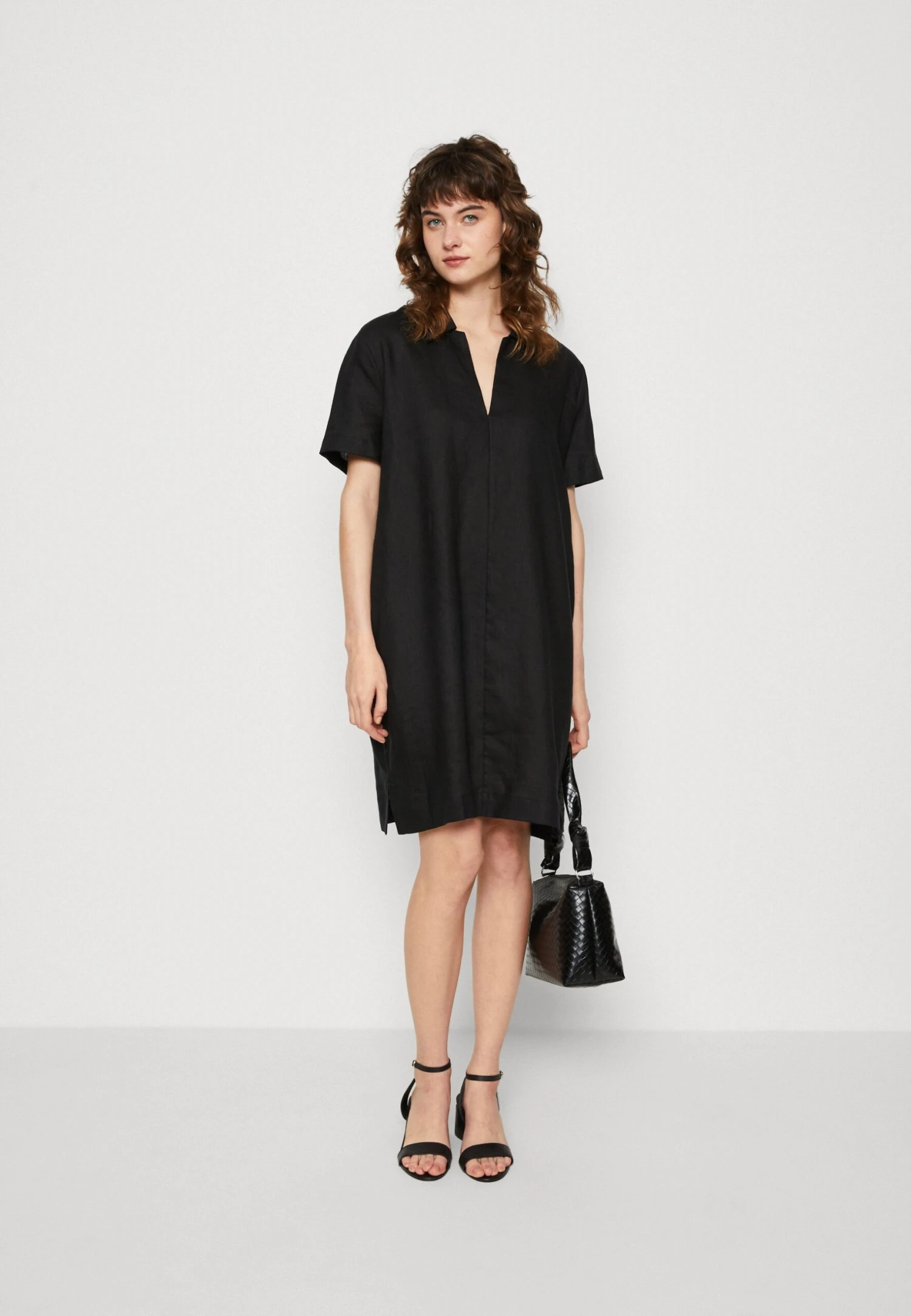 Calvin Klein Linen ShortsleeveMini Dress - Jurk - Ck Black - Afbeelding 2