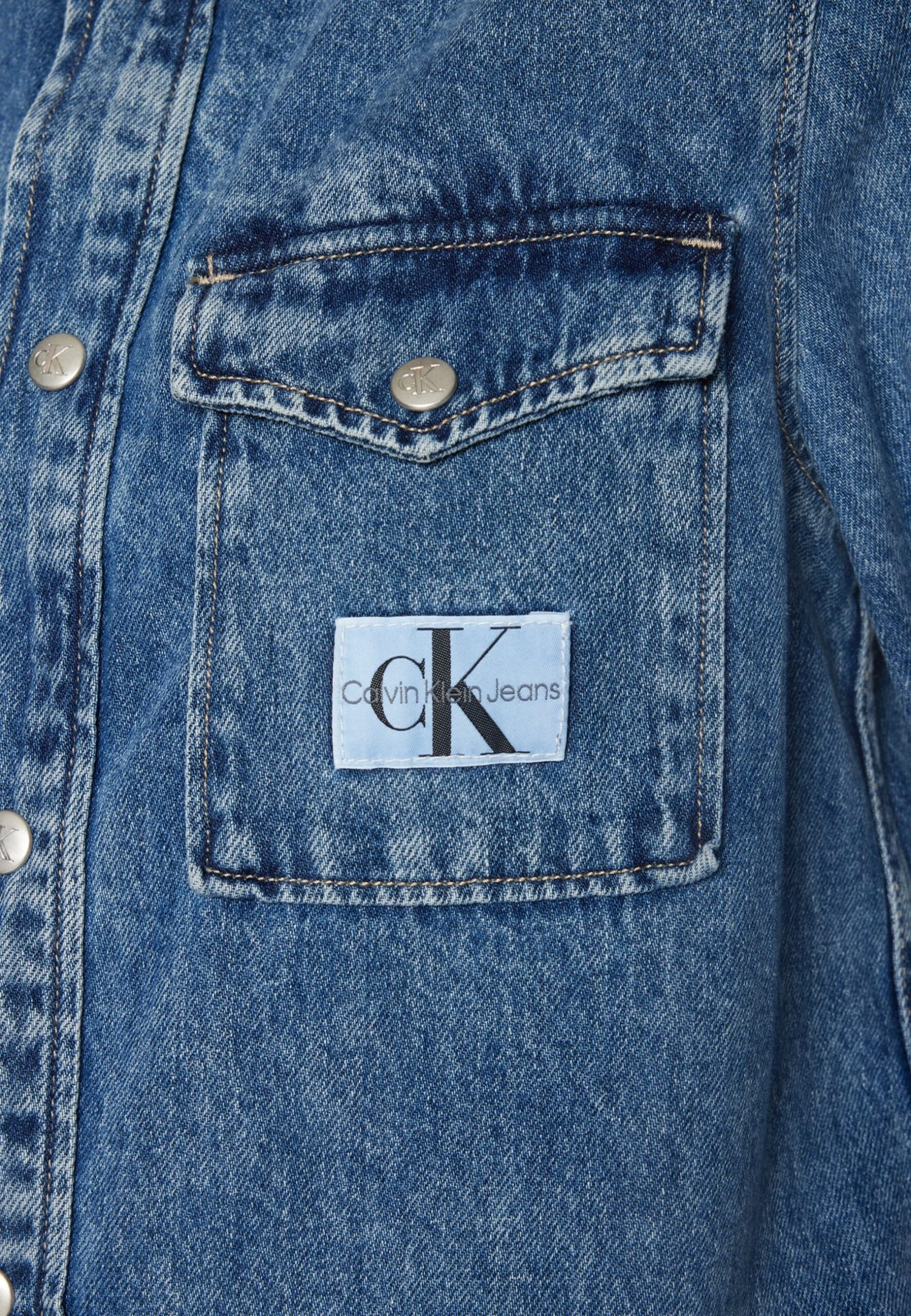 Calvin Klein Jeans Slim Shirt - Overhemdblouse - Denim Medium - Afbeelding 8