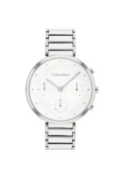 Calvin Klein Damenuhr Timeless - Chronograaf - Silber Weiss Silber