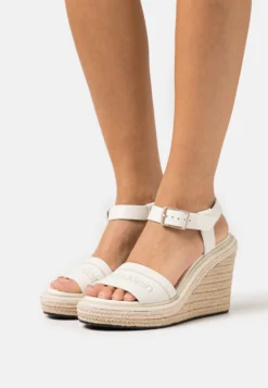 Calvin Klein Wedge- Sandalen Met Plateauzool - Marshmallow
