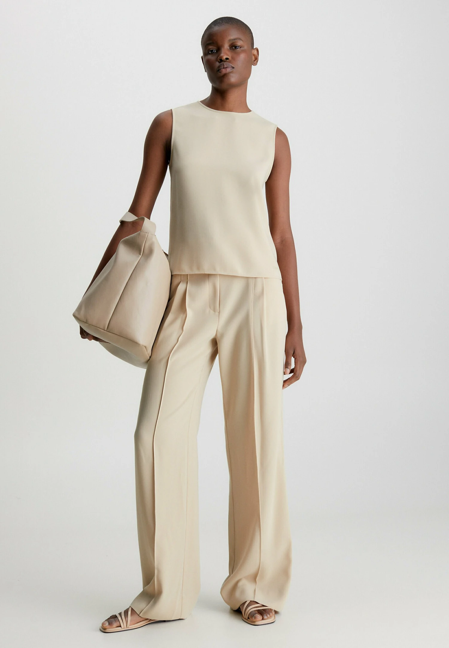 Calvin Klein Structure Tank- Top - Pastel Sand - Afbeelding 2