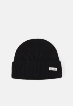 Calvin Klein Essential Patch Beanie Unisex - Muts - Black