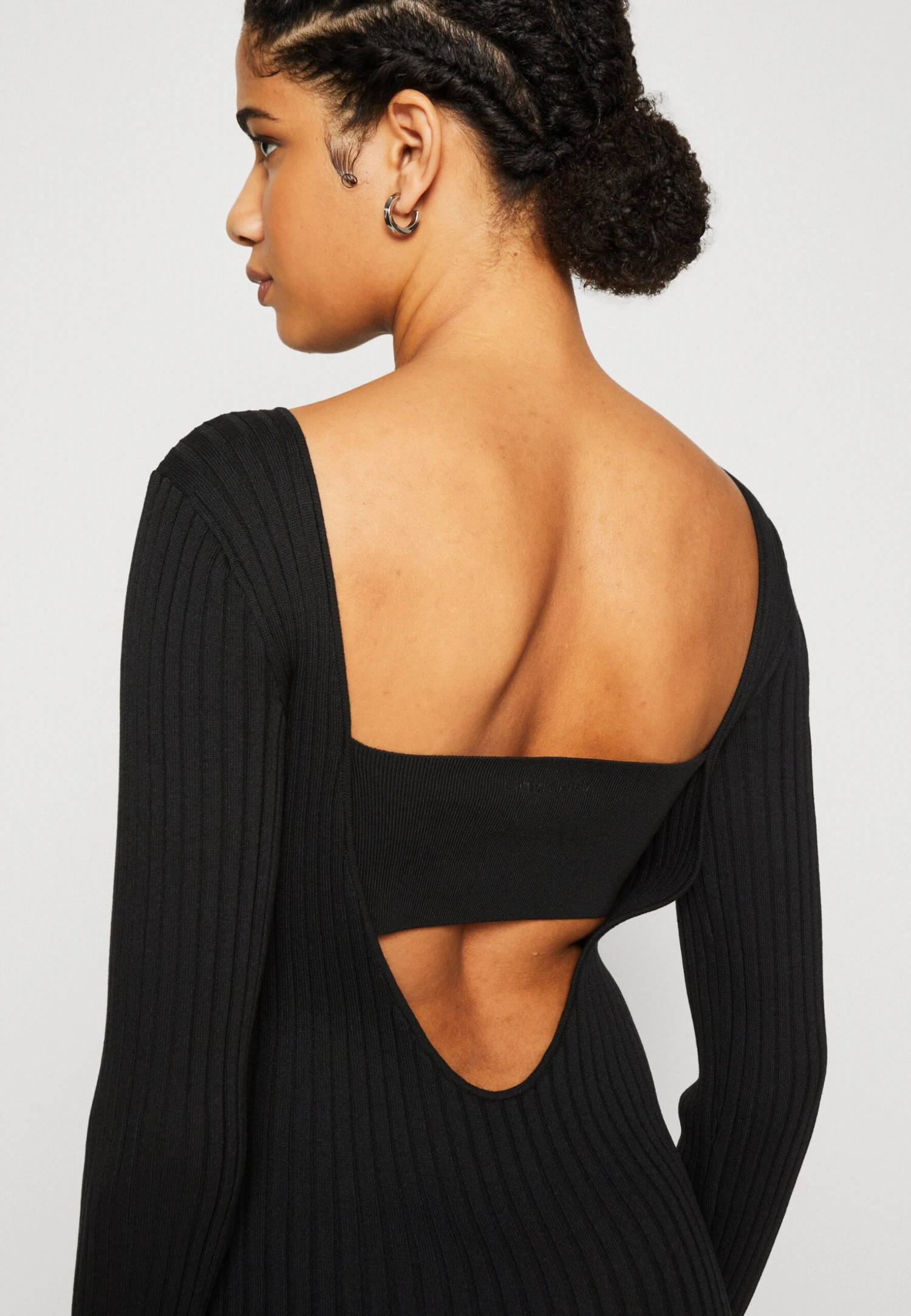 Calvin Klein Iconic Open Back Dress - Gebreide Jurk - Black - Afbeelding 4