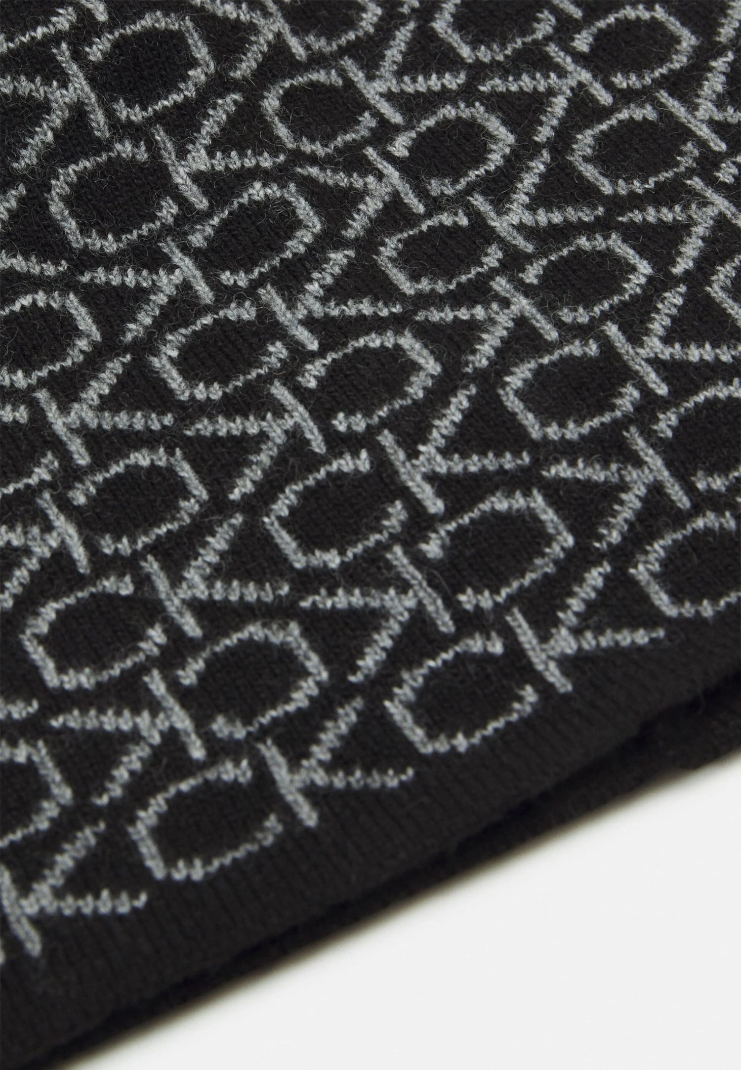 Calvin Klein Monogram No Fold Beanie Unisex - Muts - Black - Afbeelding 3