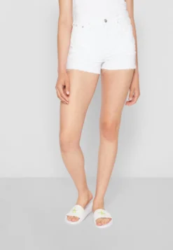 Calvin Klein Jeans High Rise Denim Short - Jeansshort - White