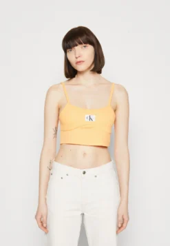 Calvin Klein Jeans Badge Bralette - Top - Crushed Orange
