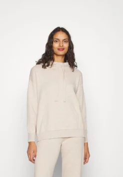 Calvin Klein Cashmere Mix Hoodie - Hoodie - White Clay Heather