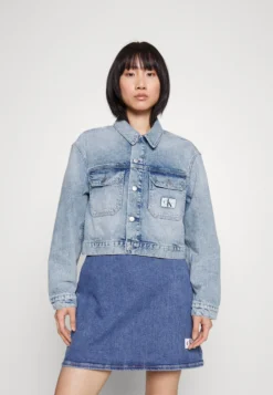 Calvin Klein Jeans Oversized Cropped Denim Jacket - Spijkerjas - Denim Light