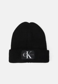 Calvin Klein Jeans Monologo Patch Beanie Unisex - Muts - Black