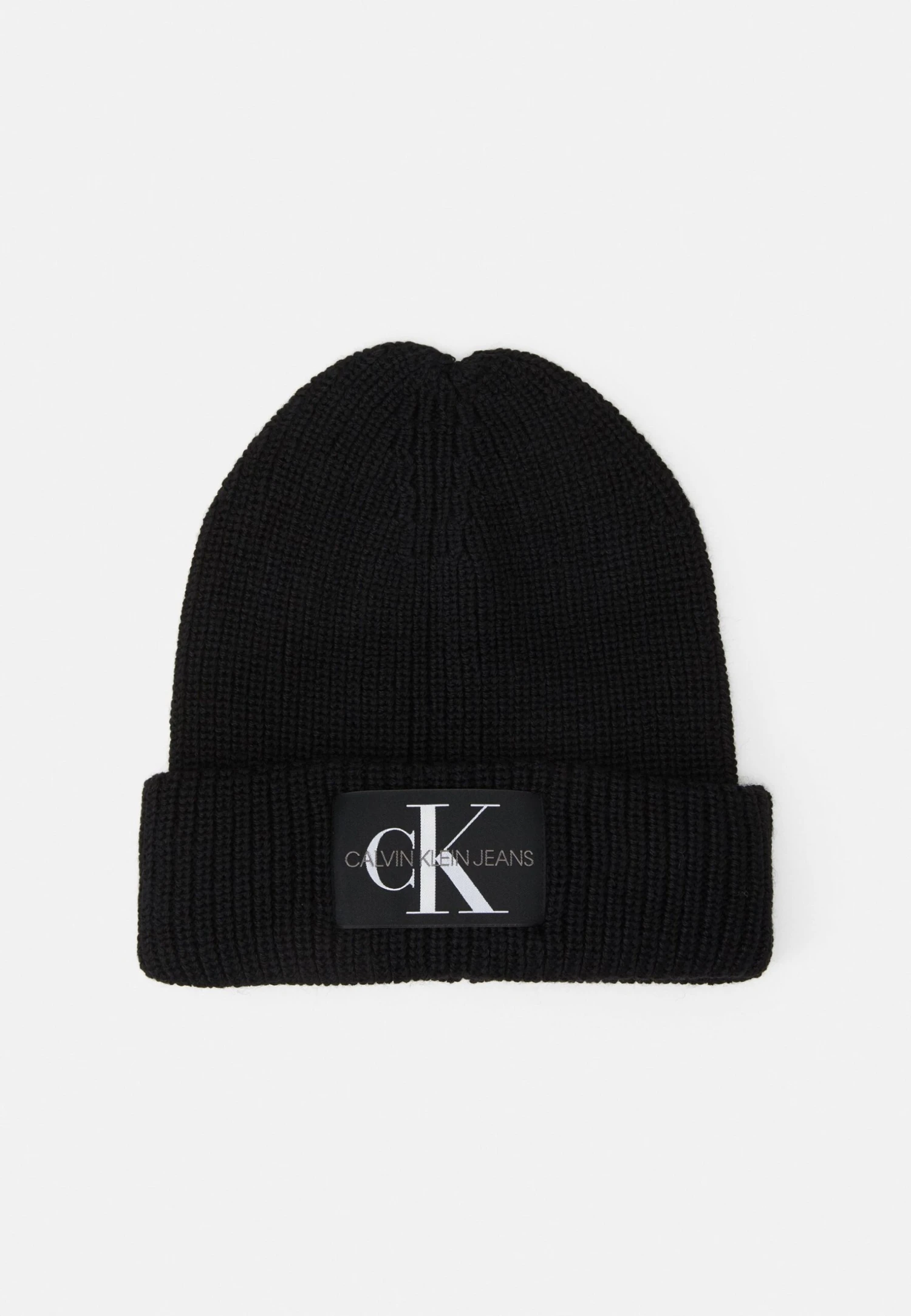 Calvin Klein Jeans Monologo Patch Beanie Unisex - Muts - Black