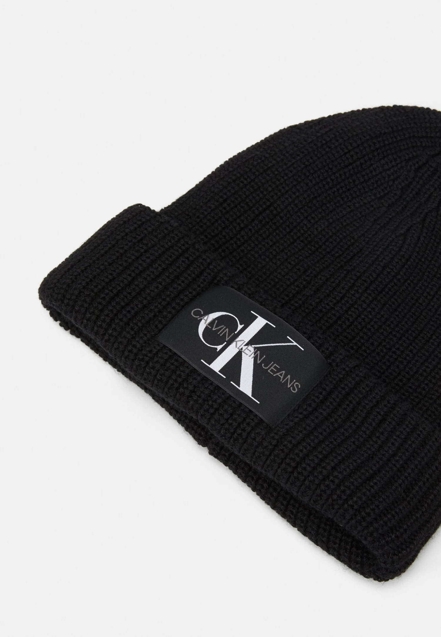 Calvin Klein Jeans Monologo Patch Beanie Unisex - Muts - Black - Afbeelding 3
