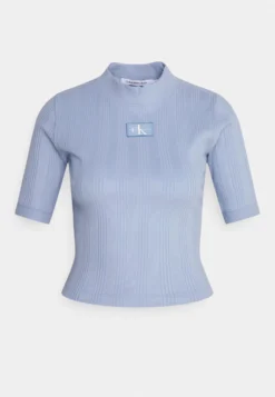 Calvin Klein Jeans Badge Short Sleeve Slim Tee - T-Shirt Basic - Iceland Blue