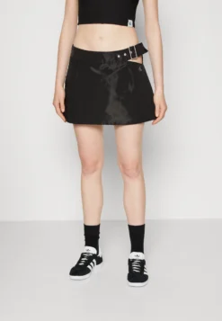 Calvin Klein Jeans Cut Out Shiny Skirt - A-Lijn Rok - Black