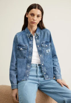 Calvin Klein Jeans Slim Shirt - Overhemdblouse - Denim Medium