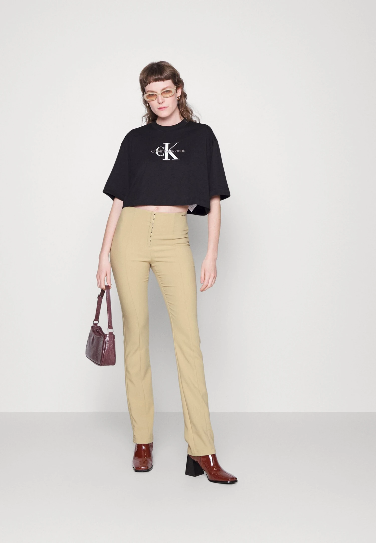 Calvin Klein Jeans Slim Fit High Waist Pants - Broek - Travertine - Afbeelding 2