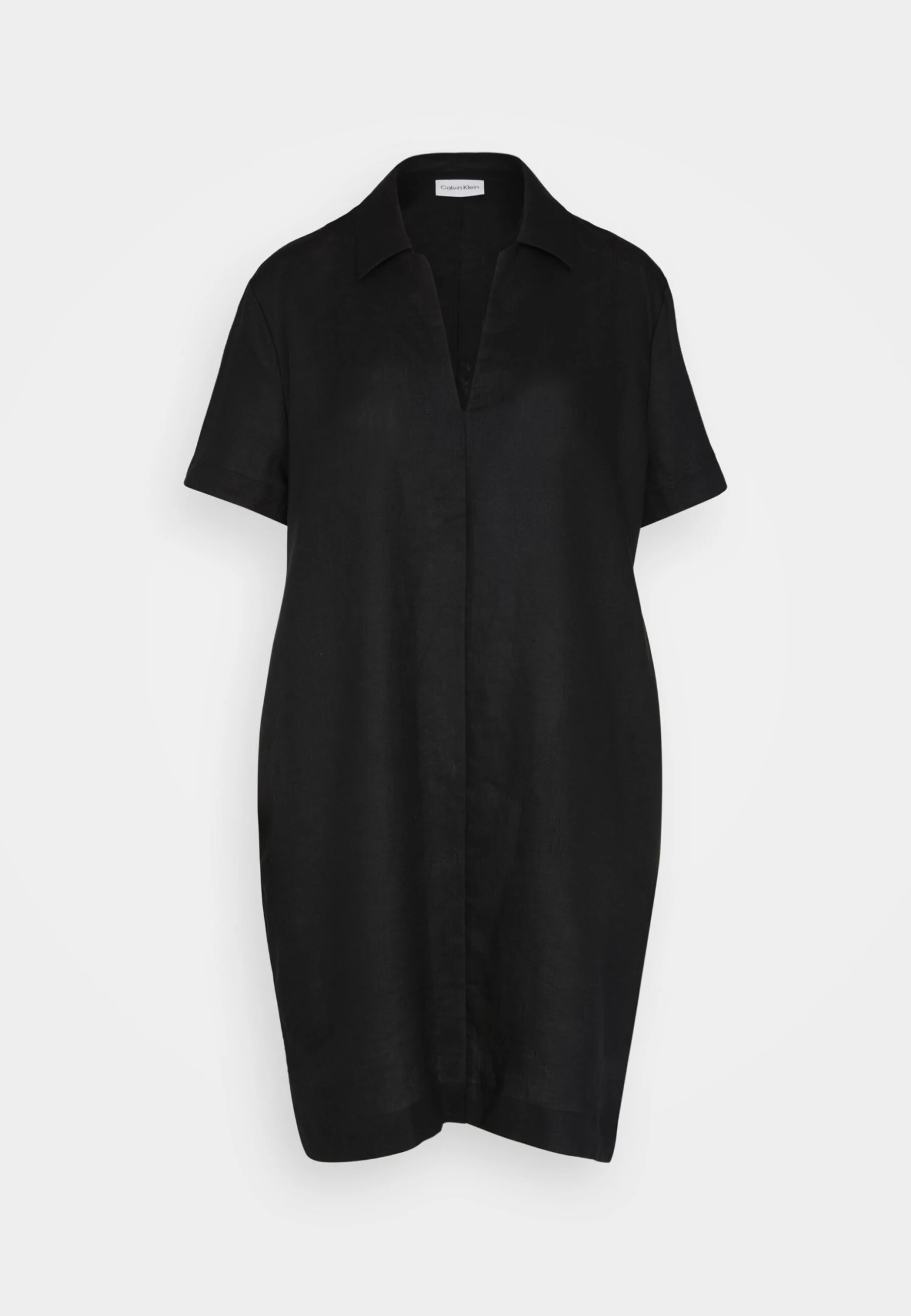 Calvin Klein Linen ShortsleeveMini Dress - Jurk - Ck Black - Afbeelding 5