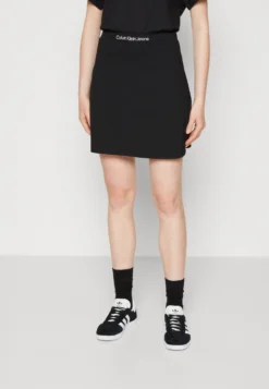 Calvin Klein Jeans Logo Waistband Milano Skirt - Minirok - Black