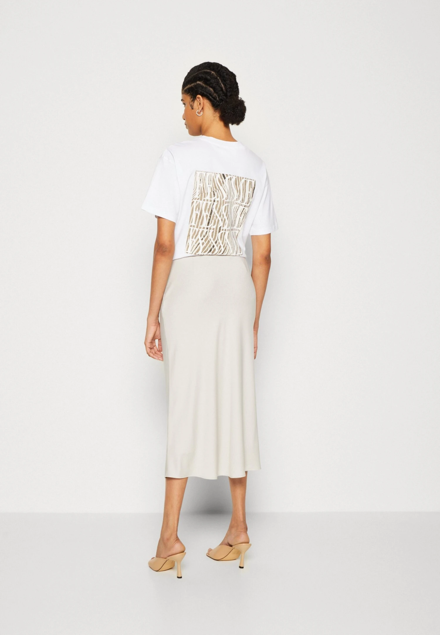 Calvin Klein Bias Cut Midi Skirt - Kokerrok - Silver Gray - Afbeelding 3