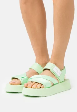 Calvin Klein Jeans Prefresato Badge - Sandalen Met Plateauzool - Light Green