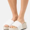 Calvin Klein Jeans Wedge Block- Muiltjes Met Hak - Ancient White