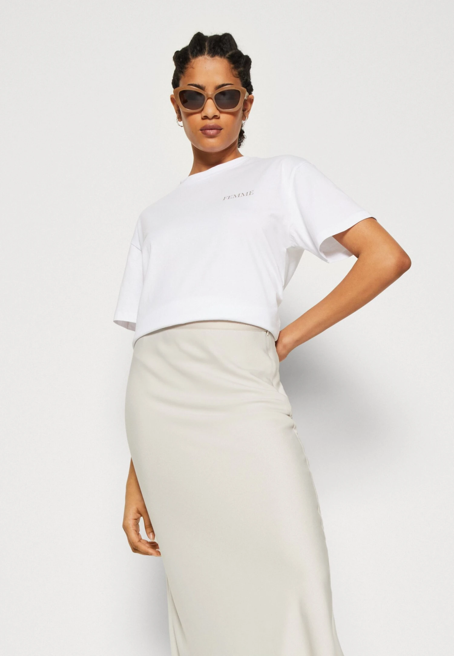 Calvin Klein Bias Cut Midi Skirt - Kokerrok - Silver Gray - Afbeelding 4