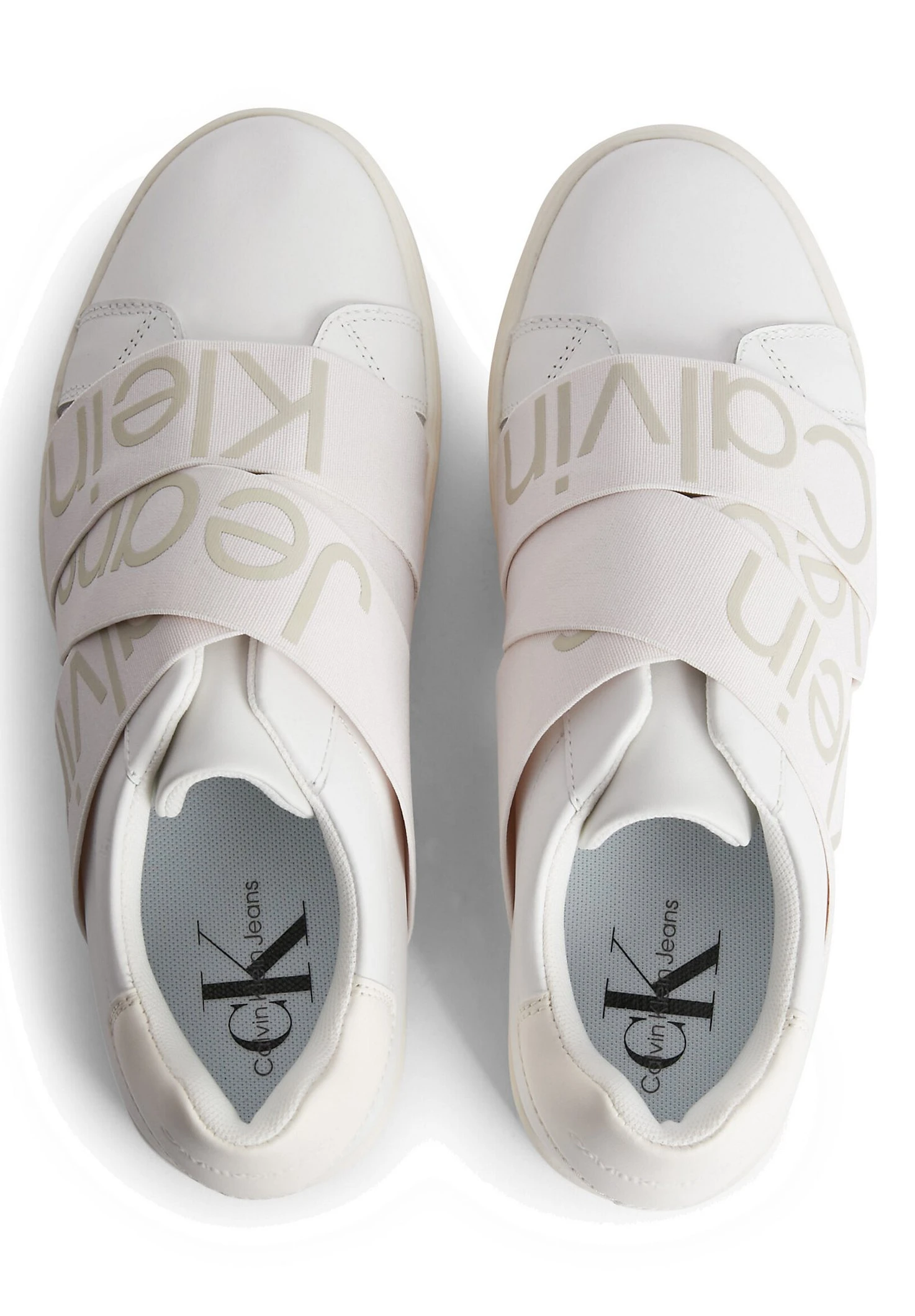 Calvin Klein Jeans Classic Cupsole Elast Webbing - Instappers - White/Ancient White - Afbeelding 3