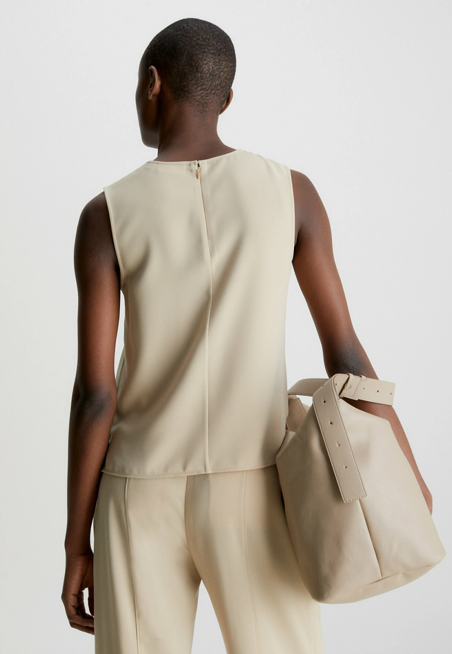 Calvin Klein Structure Tank- Top - Pastel Sand - Afbeelding 3