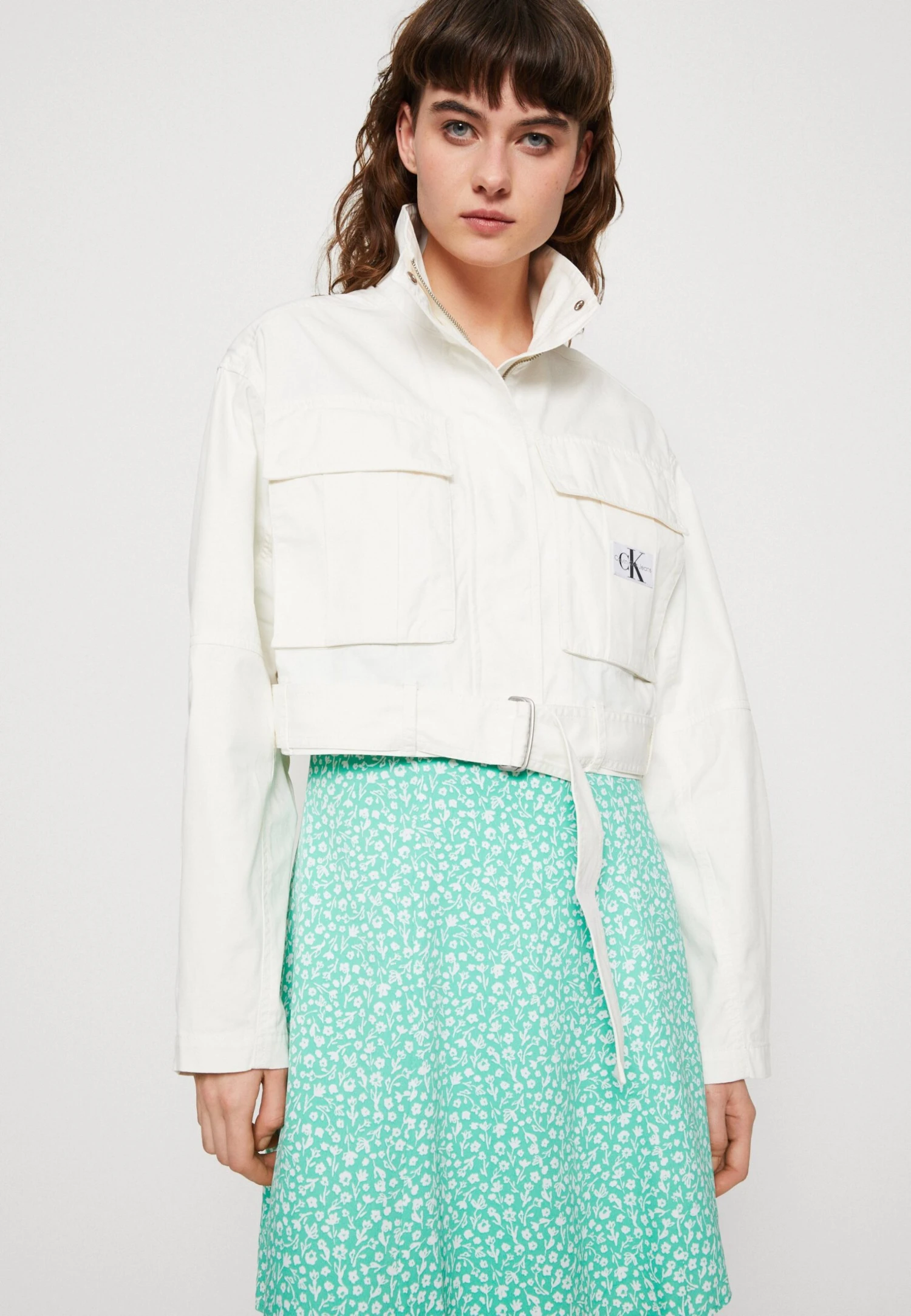 Calvin Klein Jeans Belted Utility Jacket - Jas - Ancient White - Afbeelding 4