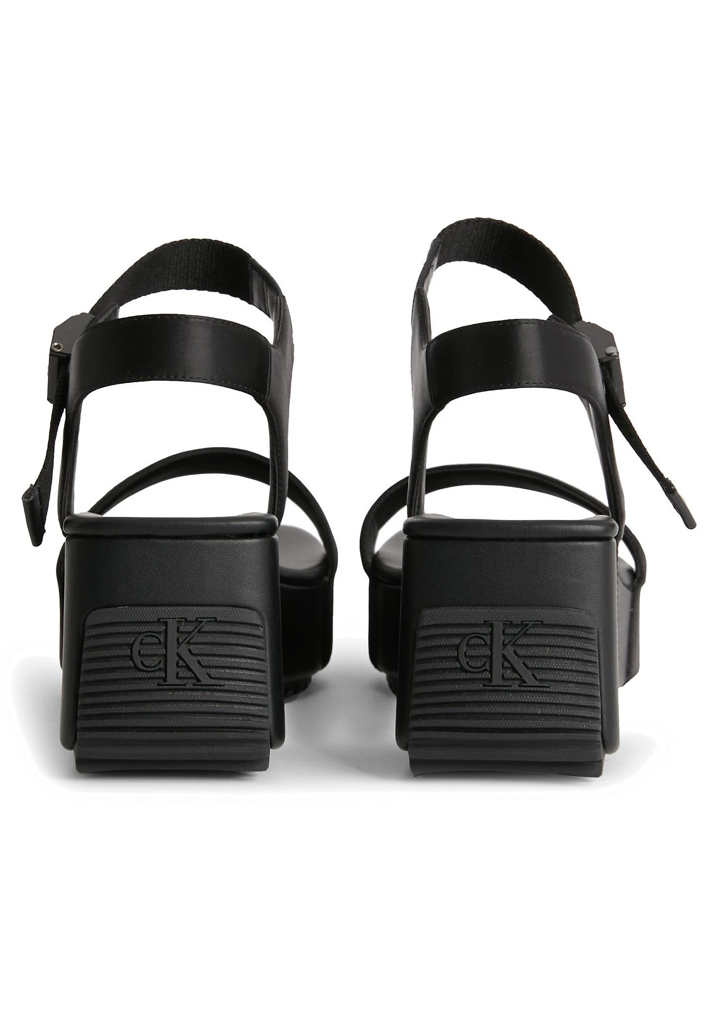 Calvin Klein Jeans Wedge Block Sandal Satin/Hw - Sandalen Met Sleehak - Black/Overcast Grey - Afbeelding 4