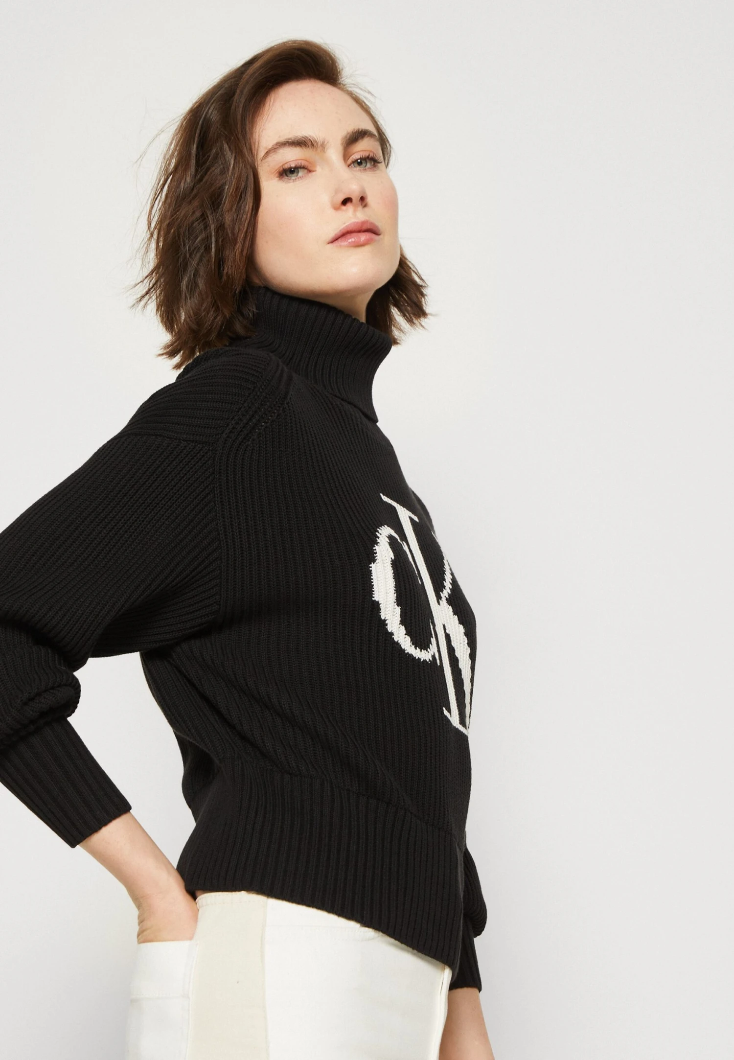 Calvin Klein Jeans Blown Up Loose Sweater - Trui - Black - Afbeelding 4