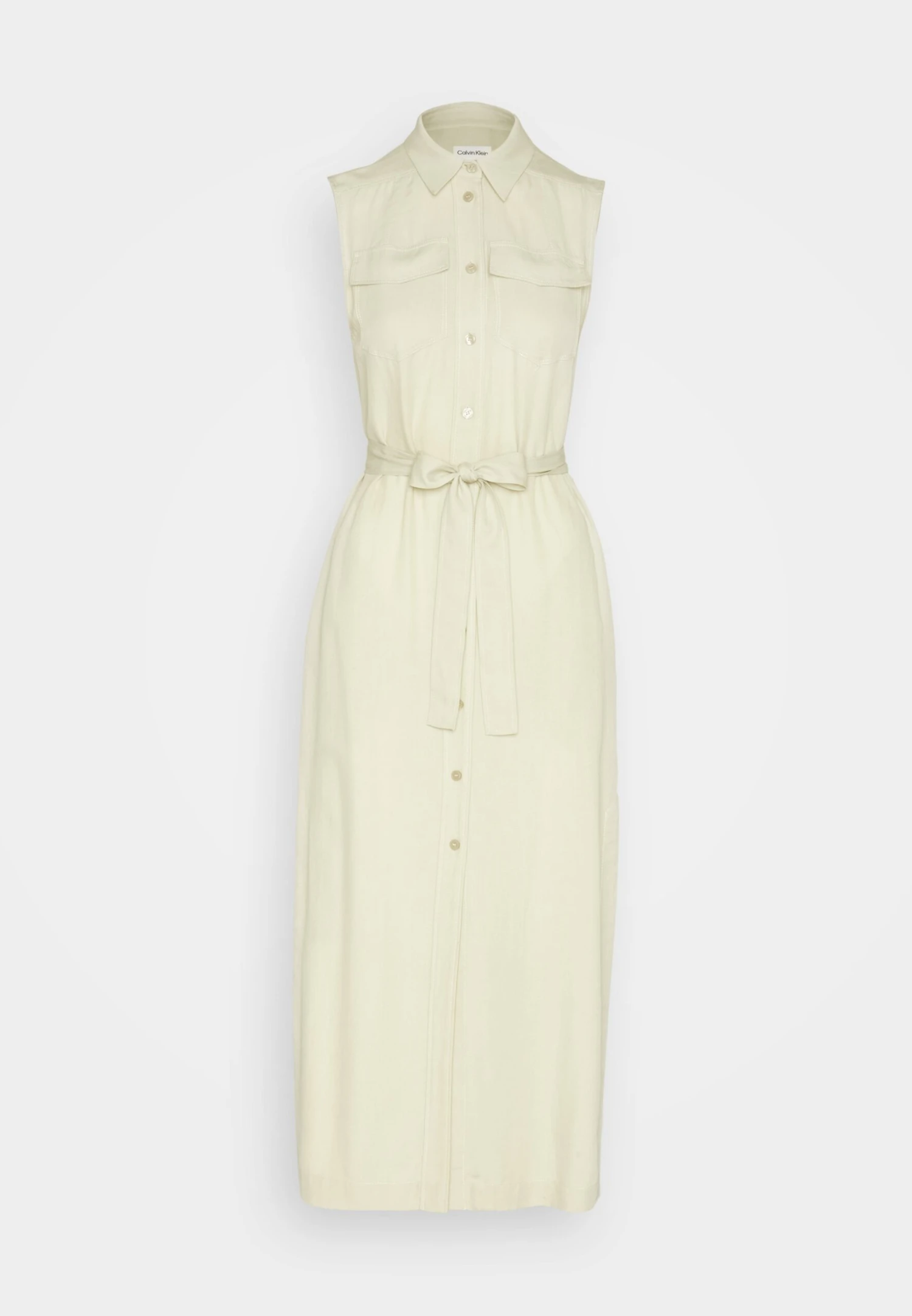 Calvin Klein Sleeveless Shirt Dress - Maxi-Jurk - Vintage Ivory - Afbeelding 5