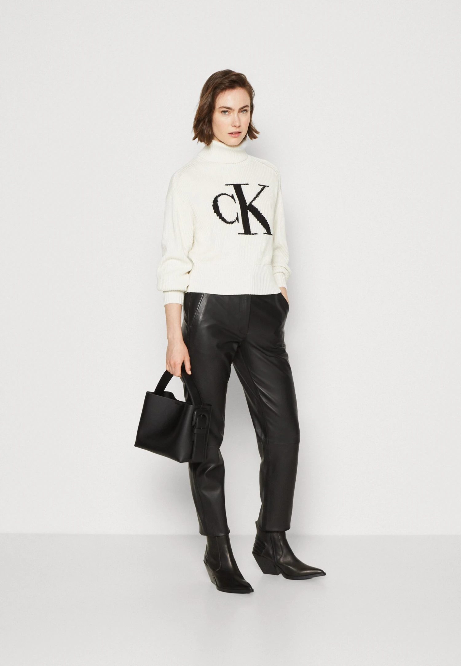 Calvin Klein Jeans Blown Up Loose Sweater - Trui - Ivory - Afbeelding 2