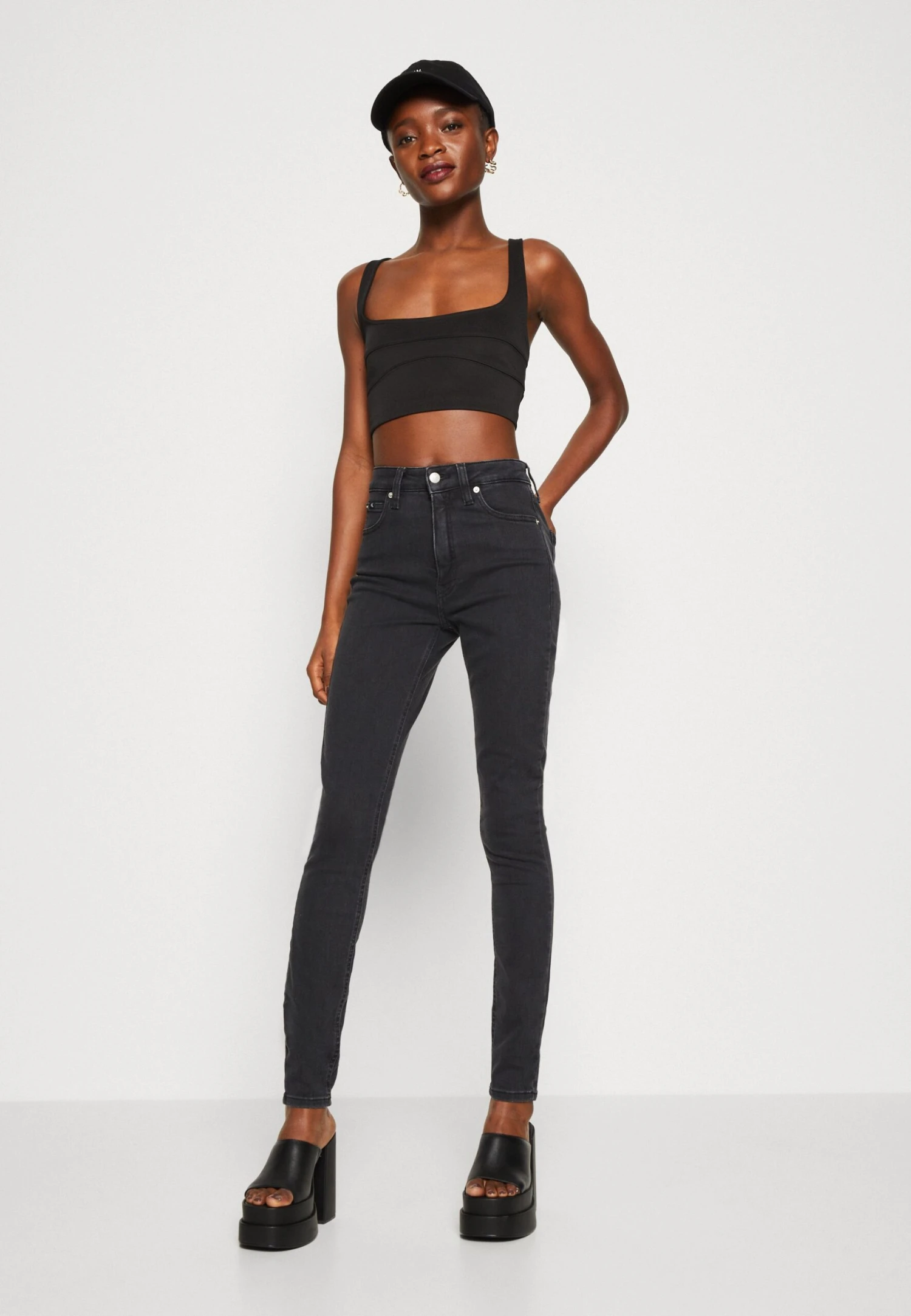 Calvin Klein Jeans High Rise Skinny - Jeans Skinny Fit - Denim Black - Afbeelding 4