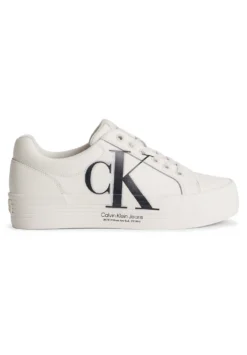 Calvin Klein Jeans Vulc Flatform Over Brand - Sneakers Laag - Ancient White/Black
