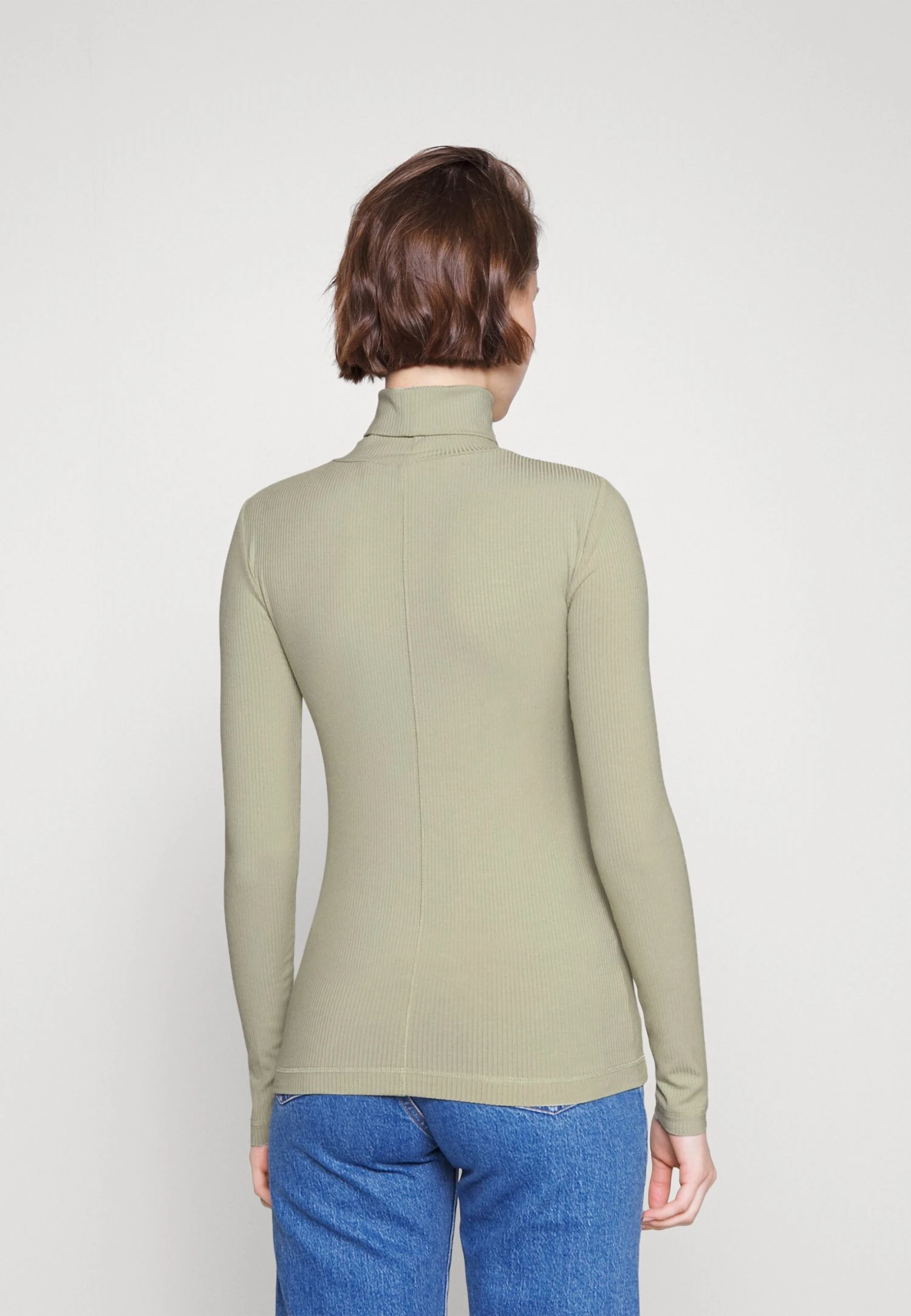 Calvin Klein Rib Roll Neck Long Sleeve - Longsleeve - Moss Gray - Afbeelding 3