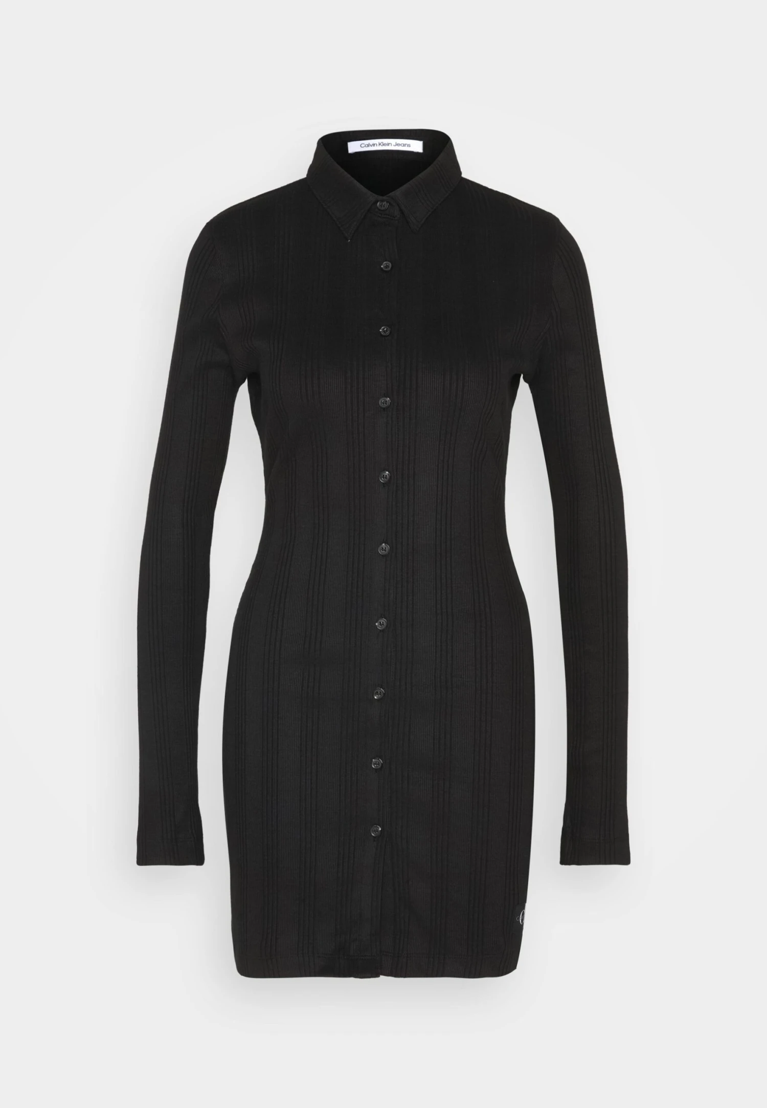 Calvin Klein Jeans Badge Elongated Shirt Dress - Etui-Jurk - Black - Afbeelding 5