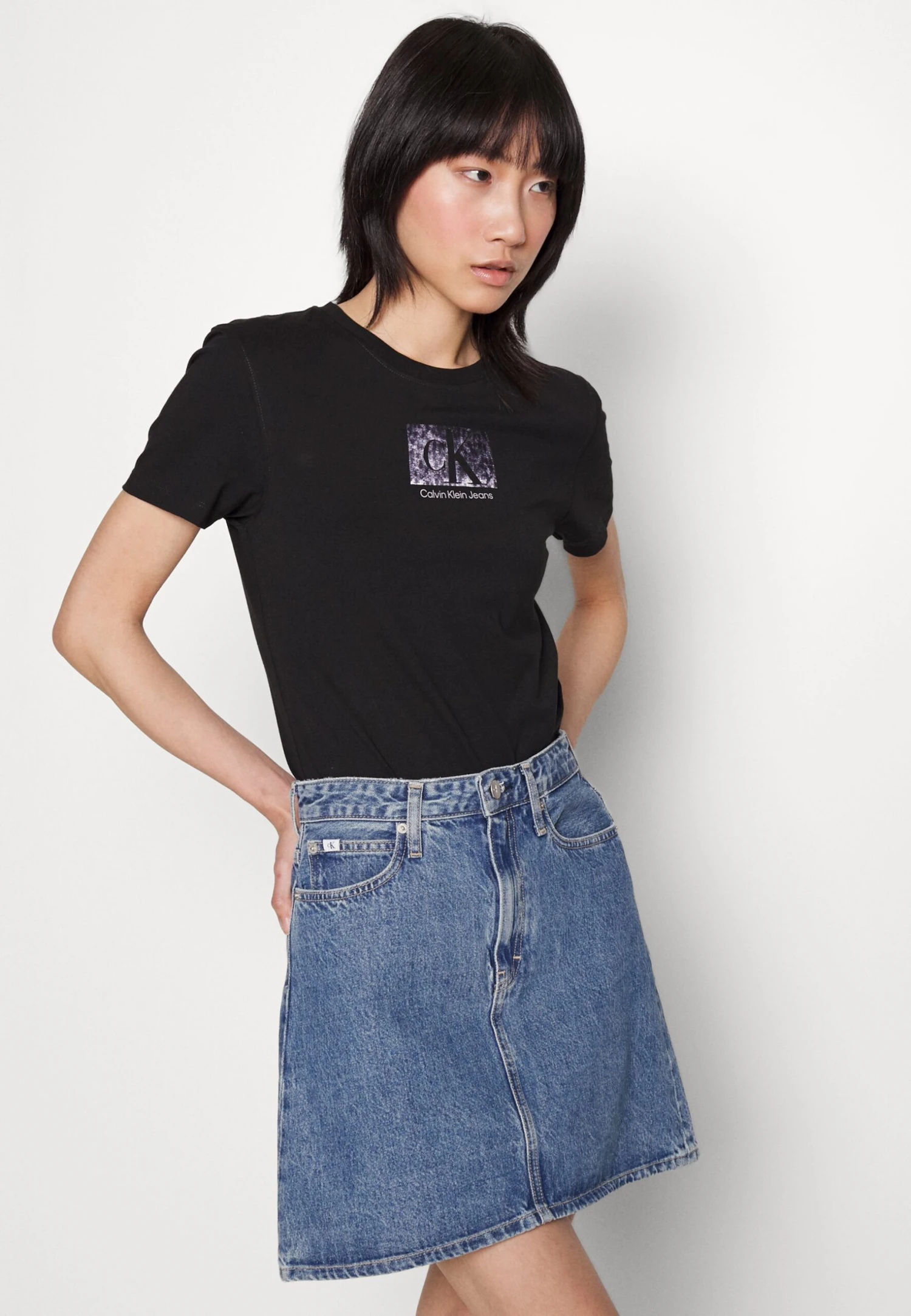 Calvin Klein Jeans A-Line Mini Skirt - Minirok - Denim Medium - Afbeelding 4