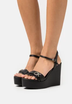 Calvin Klein Wedge- Sandalen Met Hoge Hak - Black