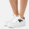 Calvin Klein Jeans Cupsole Flatform Laceup - Sneakers Laag - Bright White/Black/Creamy White