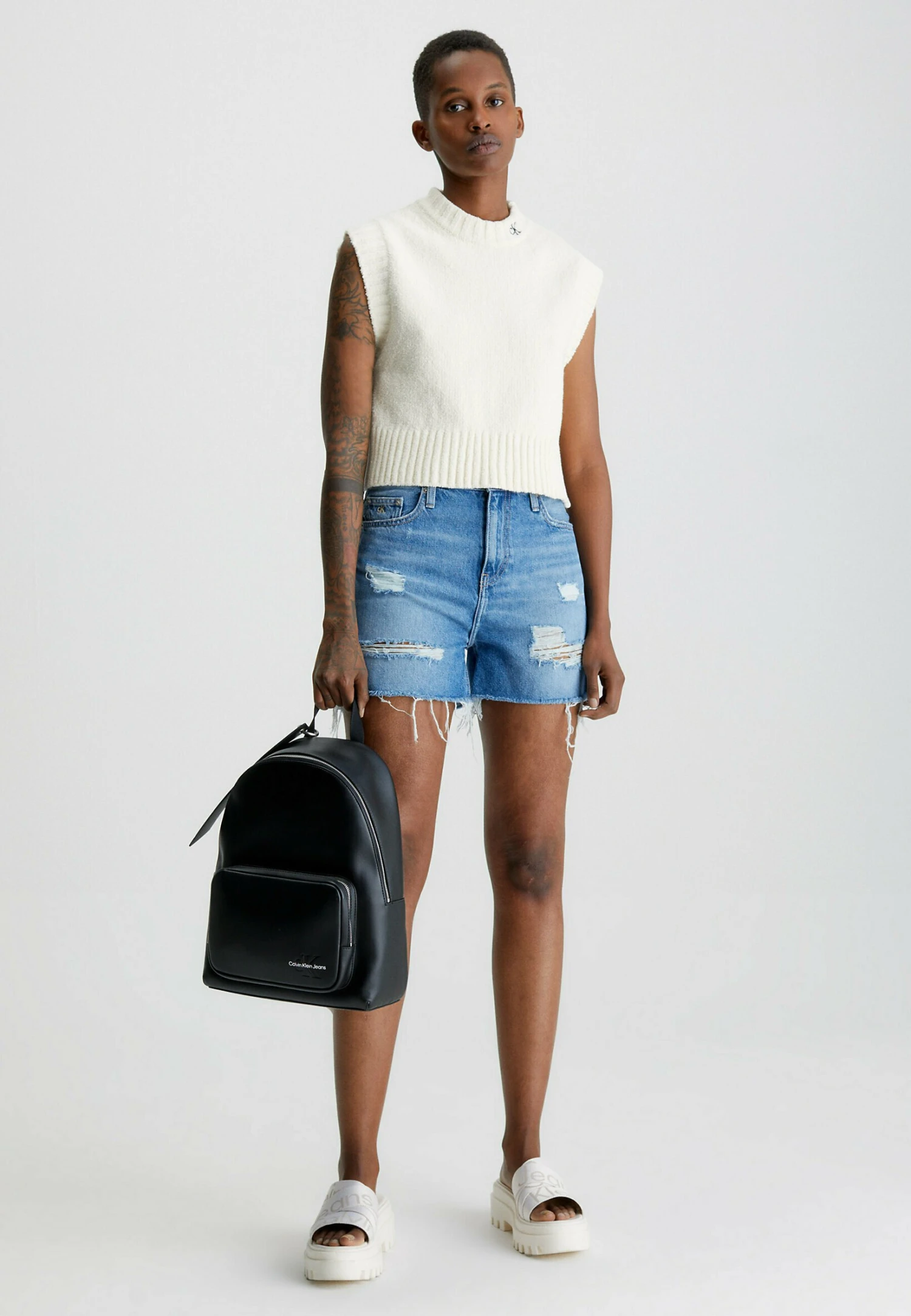 Calvin Klein Jeans Mom- Jeansshort - Denim Medium