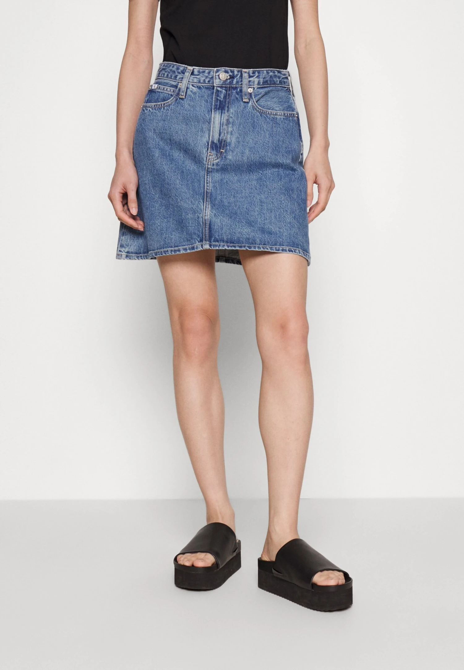 Calvin Klein Jeans A-Line Mini Skirt - Minirok - Denim Medium