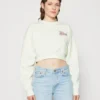 Calvin Klein Jeans Motion Logo Crew Neck - Sweater - Canary Green / Amaranth