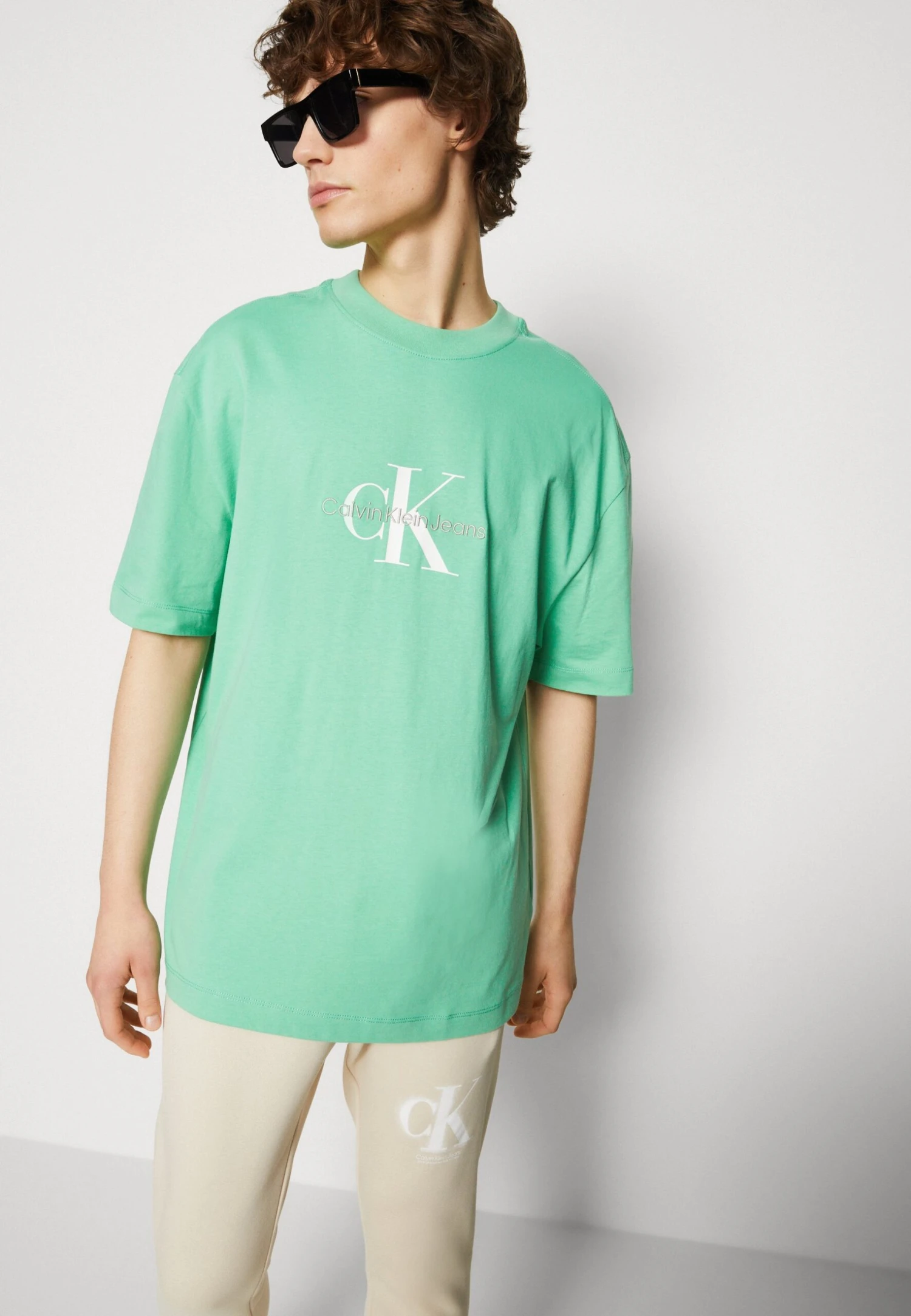 Calvin Klein Jeans Monologo Tee Unisex - T-Shirt Print - Neptunes Wave - Afbeelding 4