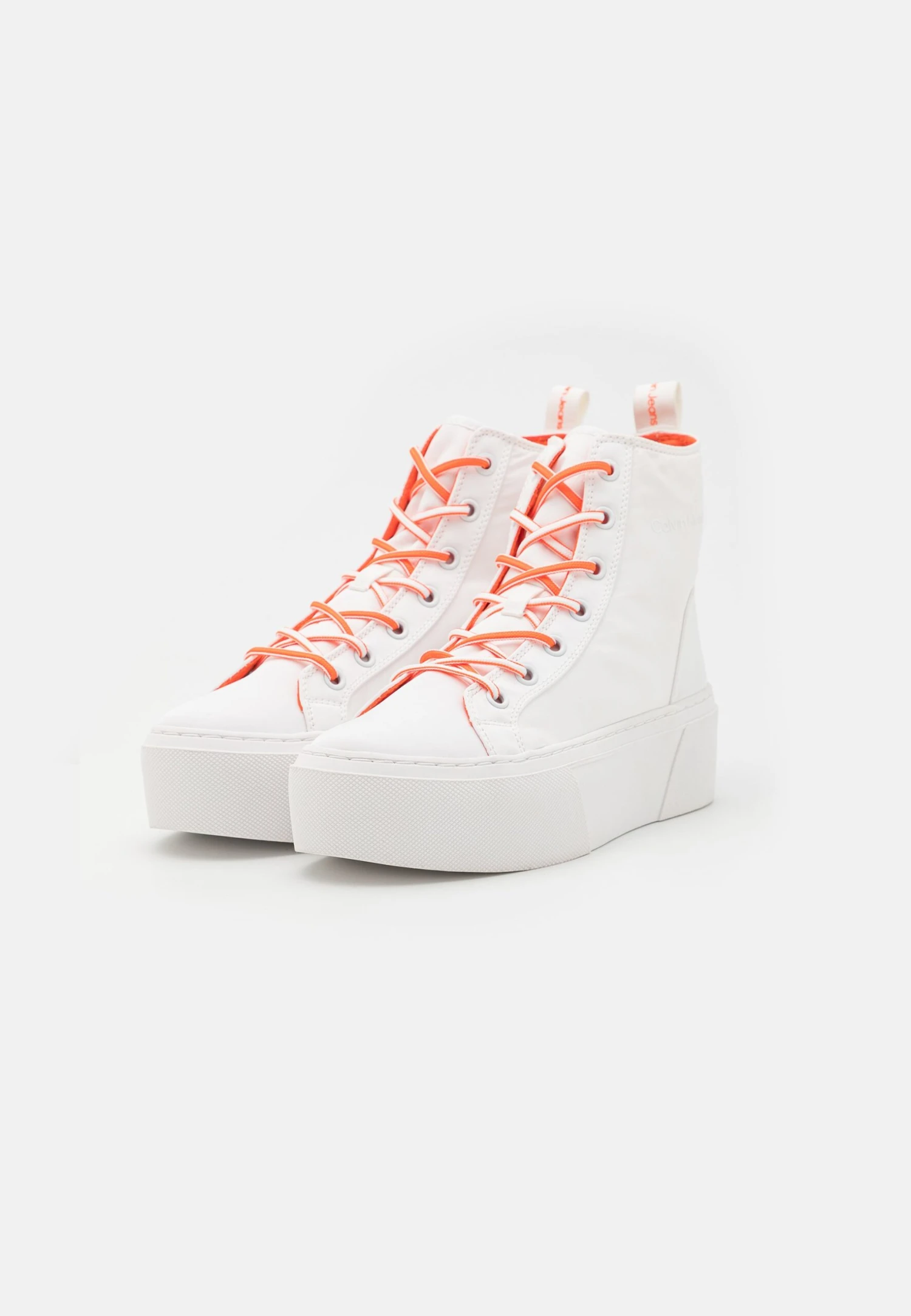 Calvin Klein Jeans Flatform Cupsole Mid Softny - Sneakers Hoog - White/Firecracker - Afbeelding 3