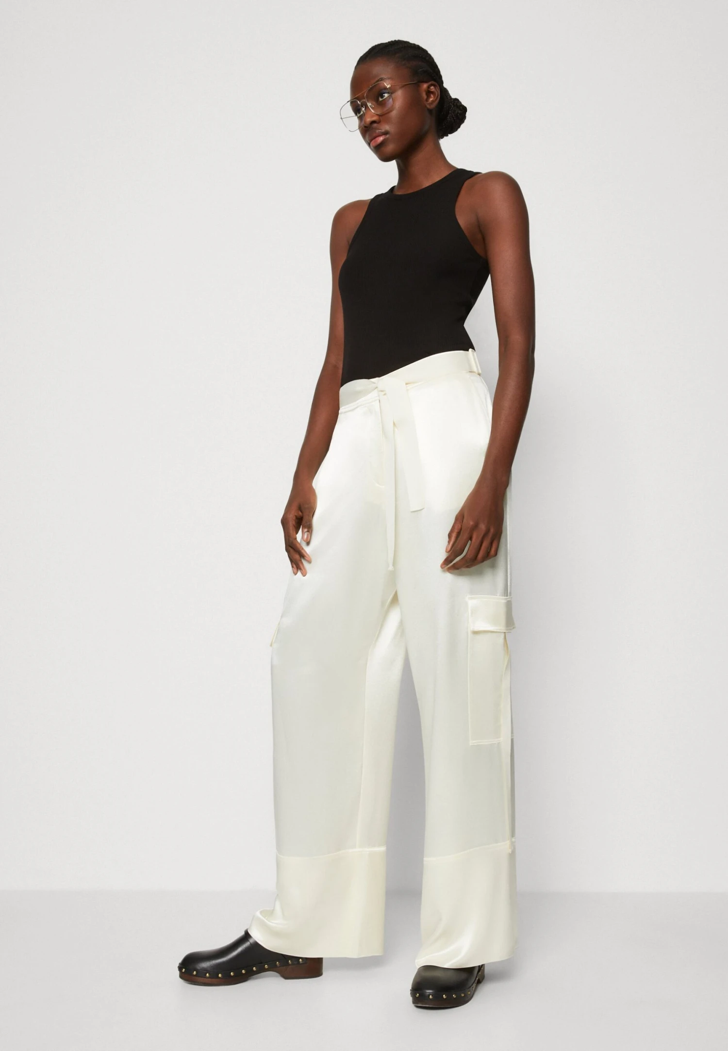 Calvin Klein Naia Shine Wide Leg Pant - Cargobroek - Vanilla Ice - Afbeelding 4