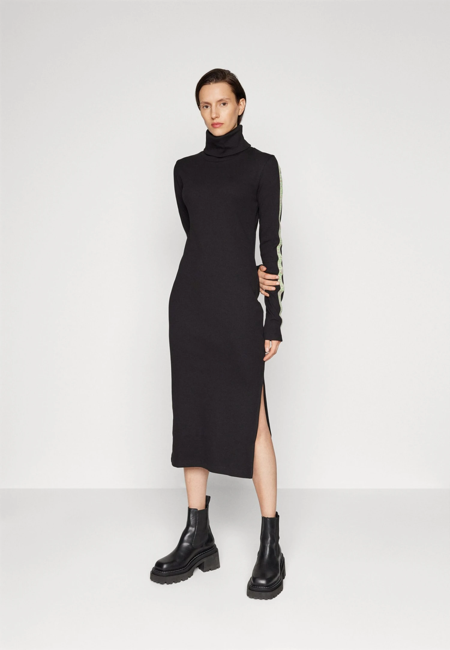 Calvin Klein Jeans Logo Elastic - Etui-Jurk - Black - Afbeelding 3