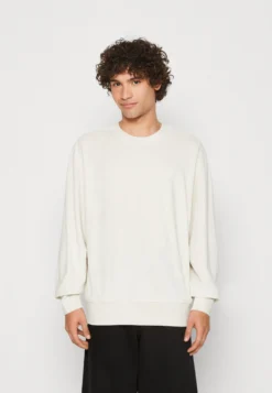 Calvin Klein Jeans Embro Neck Crewneck Unisex - Sweater - Eggshell