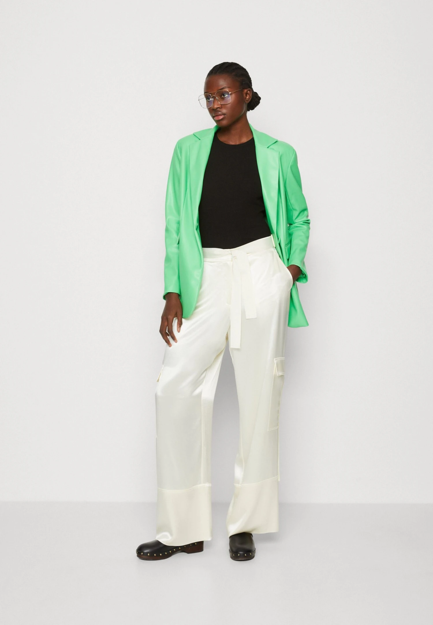 Calvin Klein Naia Shine Wide Leg Pant - Cargobroek - Vanilla Ice - Afbeelding 2